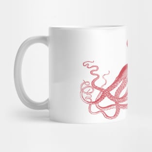 Octopus | Vintage Octopus | Tentacles | Sea Creatures | Nautical | Ocean | Sea | Beach | Red | Mug